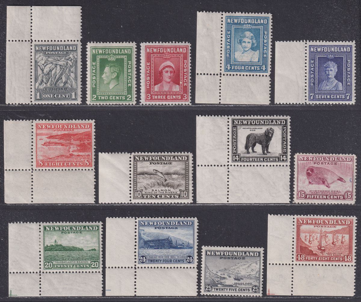 Newfoundland 1941-44 King George VI Part Set to 48c Mint cat £60