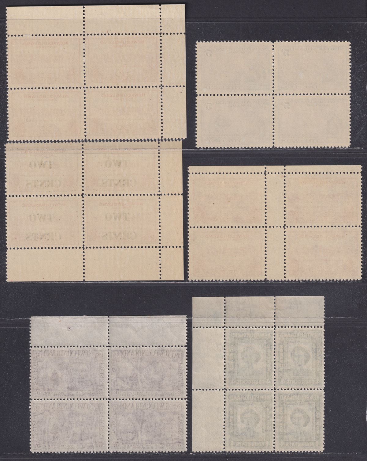 Newfoundland 1941-47 KGVI Block Selection Mint