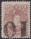 Click for more photos and details Newfoundland 1880 QV Prince of Wales 1c Red-Brown Used SG44b with 10 rate mark