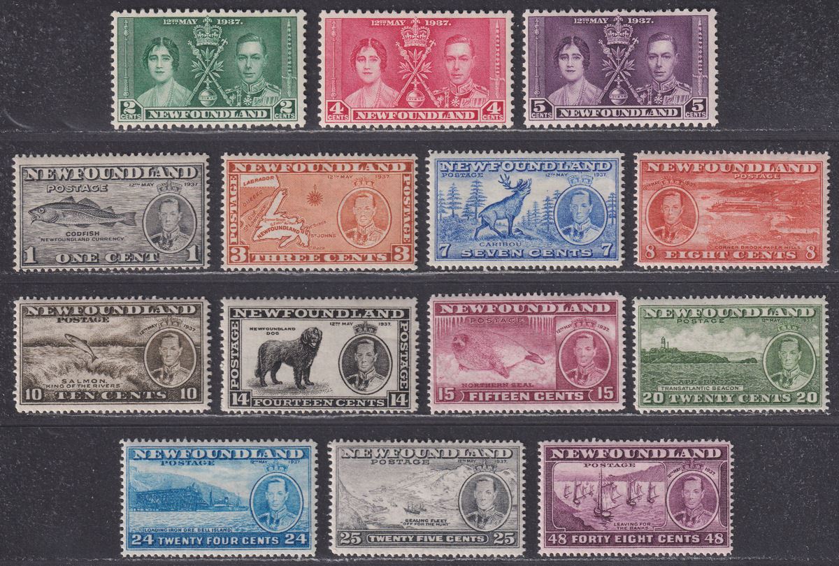 Newfoundland 1937 KGVI Coronation + Additional Issue Sets Mint SG254-267 cat £64