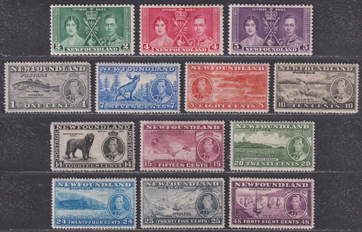 Newfoundland 1937 KGVI Coronation + Additional Issue Part Set to 48c Mint cat£50