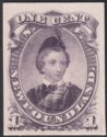 Click for more photos and details Newfoundland 1868 QV Prince Wales 1c Lilac Colour Trial Imperf Thck Unused SG34P