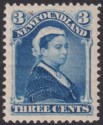 Click for more photos and details Newfoundland 1896 QV 3c Deep Blue Mint SG65 cat £90