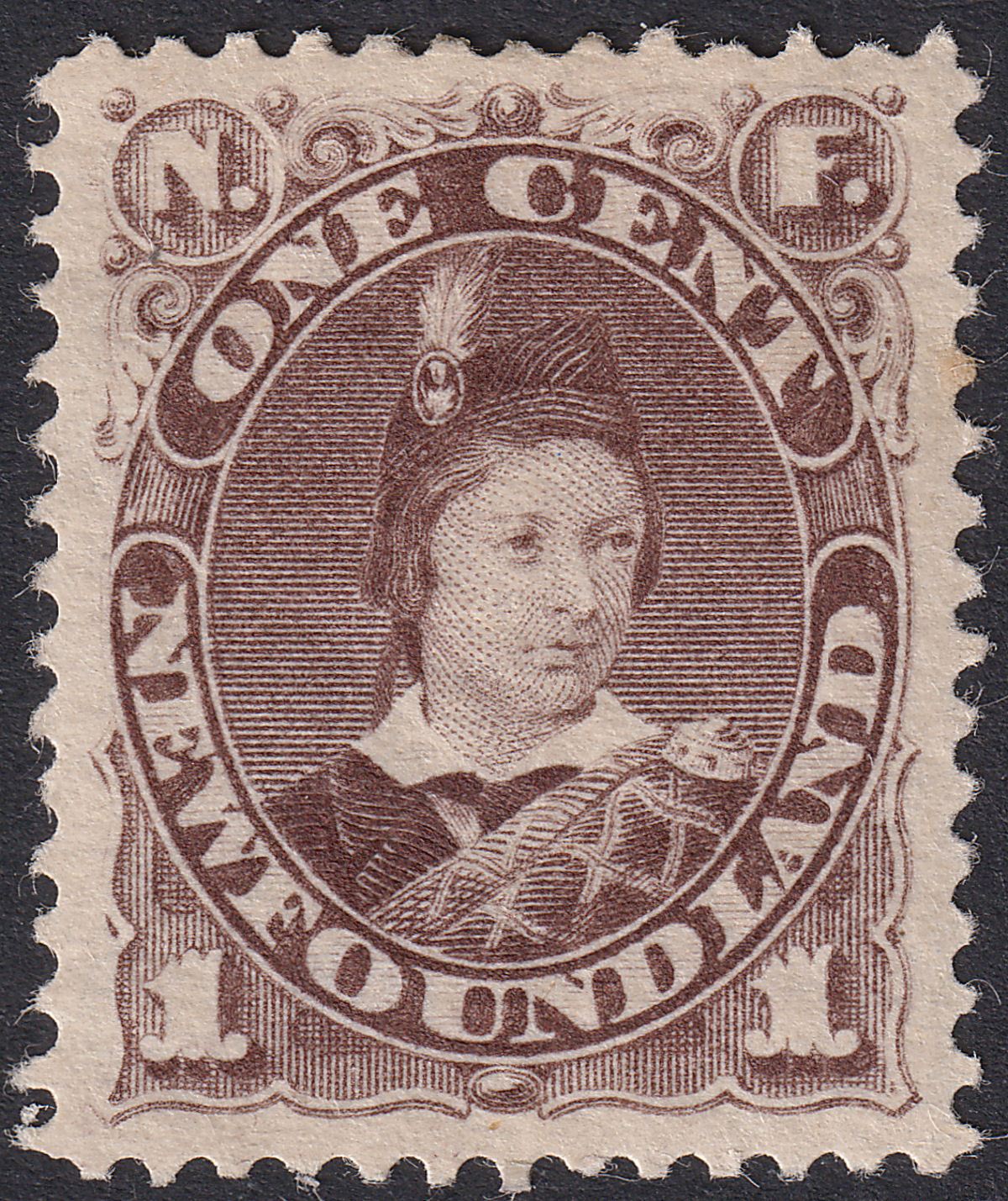 Newfoundland 1896 QV Prince of Wales 1c Deep Brown Mint SG63 cat £100