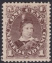 Click for more photos and details Newfoundland 1896 QV Prince of Wales 1c Deep Brown Mint SG63 cat £100