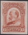 Click for more photos and details Newfoundland 1911 KGV Engraved 12c Orange-Brown Imperforate Colour Trial SG115CT