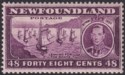 Click for more photos and details Newfoundland 1937 KGVI Coronation 48c Slate-Purple comb perf 13 Mint SG267d c£65