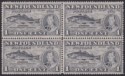 Click for more photos and details Newfoundland 1937 KGVI Coronation 1c p14 Block with Variety Fish-Hook SG257b