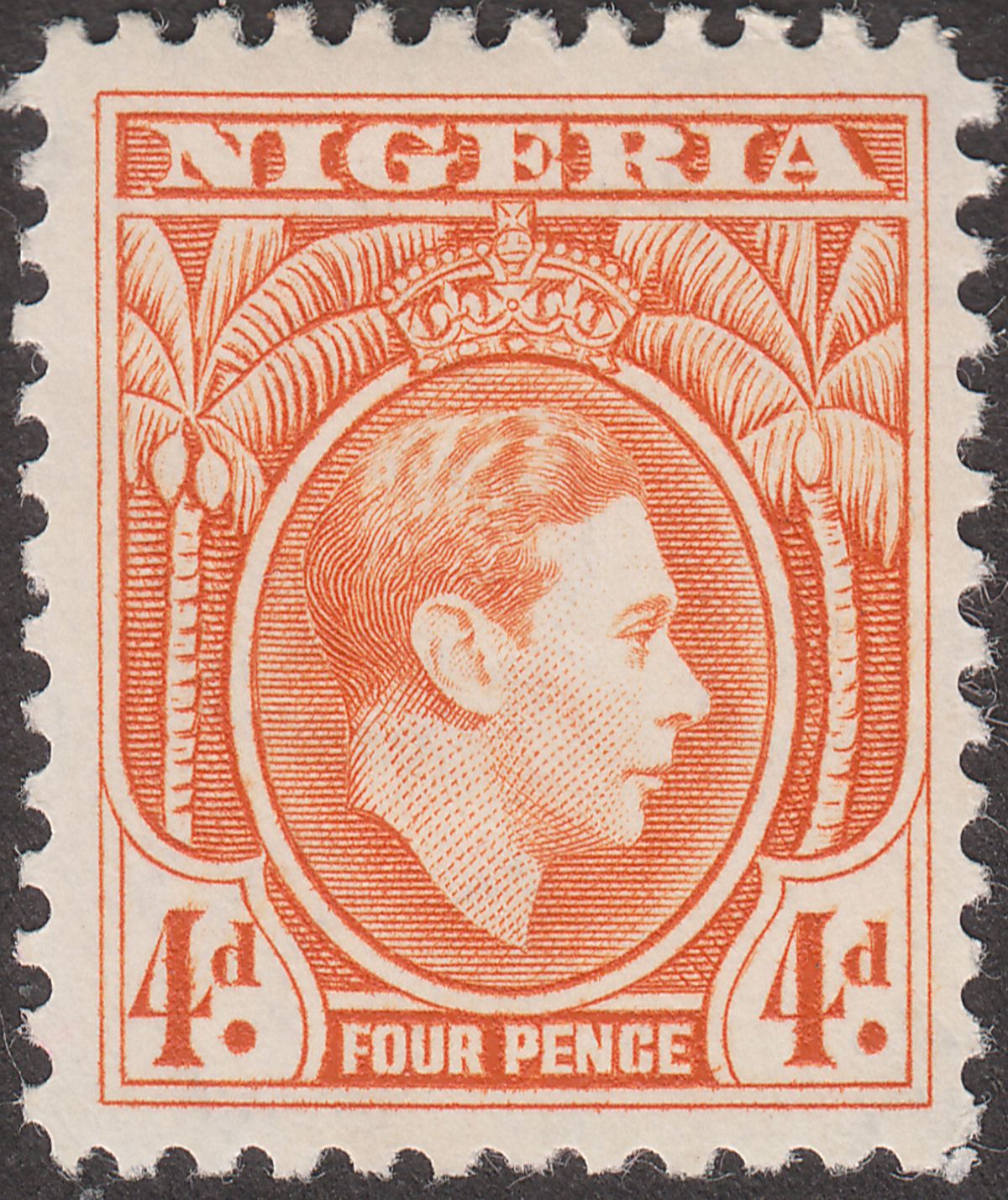 Nigeria 1938 King George VI 4d Orange Mint SG54 cat £50