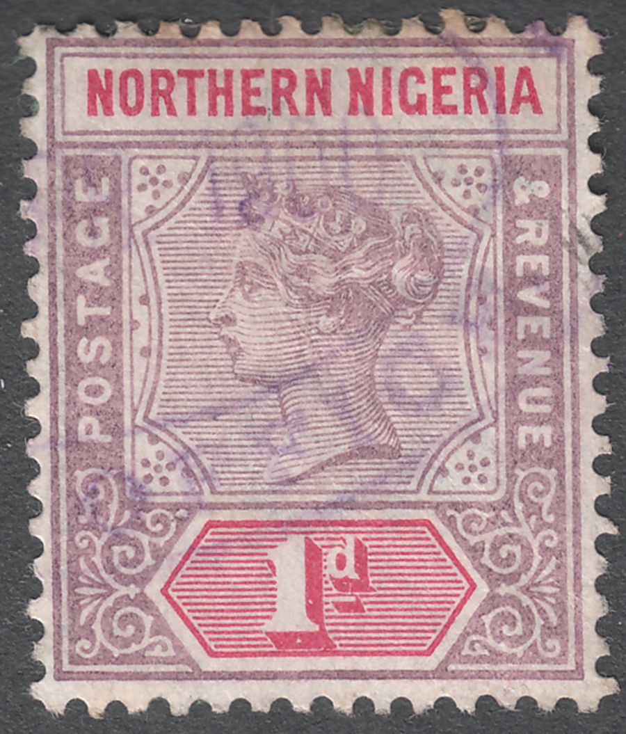Northern Nigeria 1900 QV 1d Used LOKOJA violet postmark