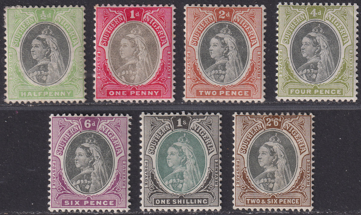 Southern Nigeria 1901 Queen Victoria Set to 2sh6d Mint SG1-7 cat £90