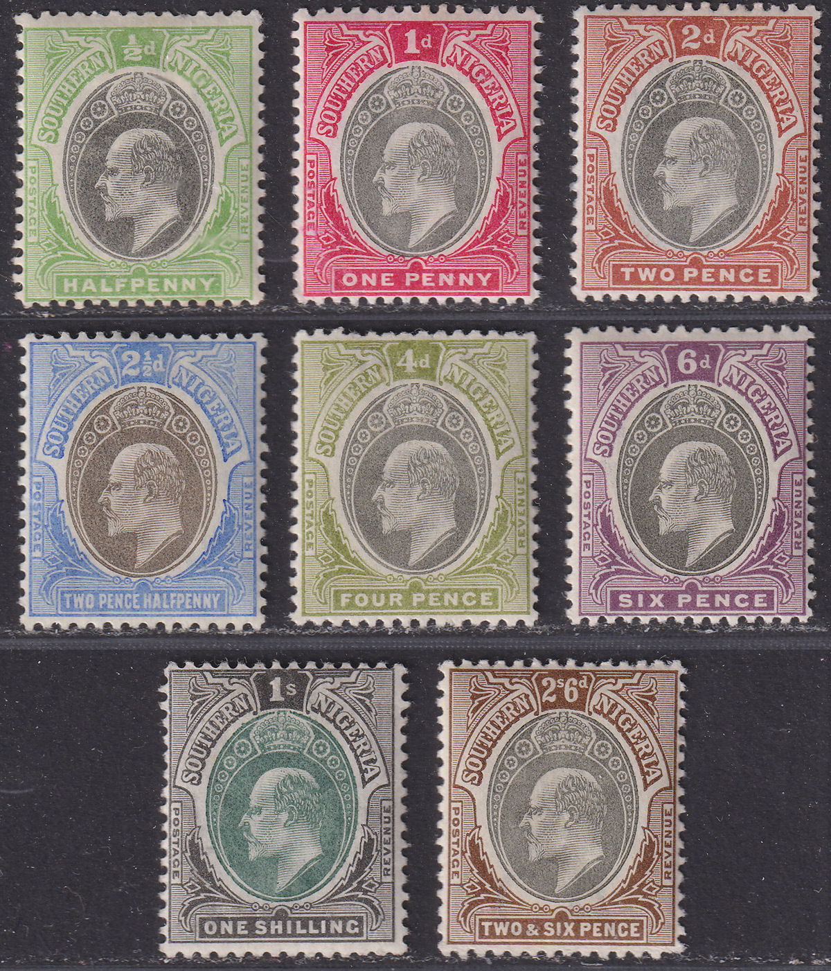 Southern Nigeria 1903-04 KEVII Set to 2sh6d Mint SG10-17 cat £120