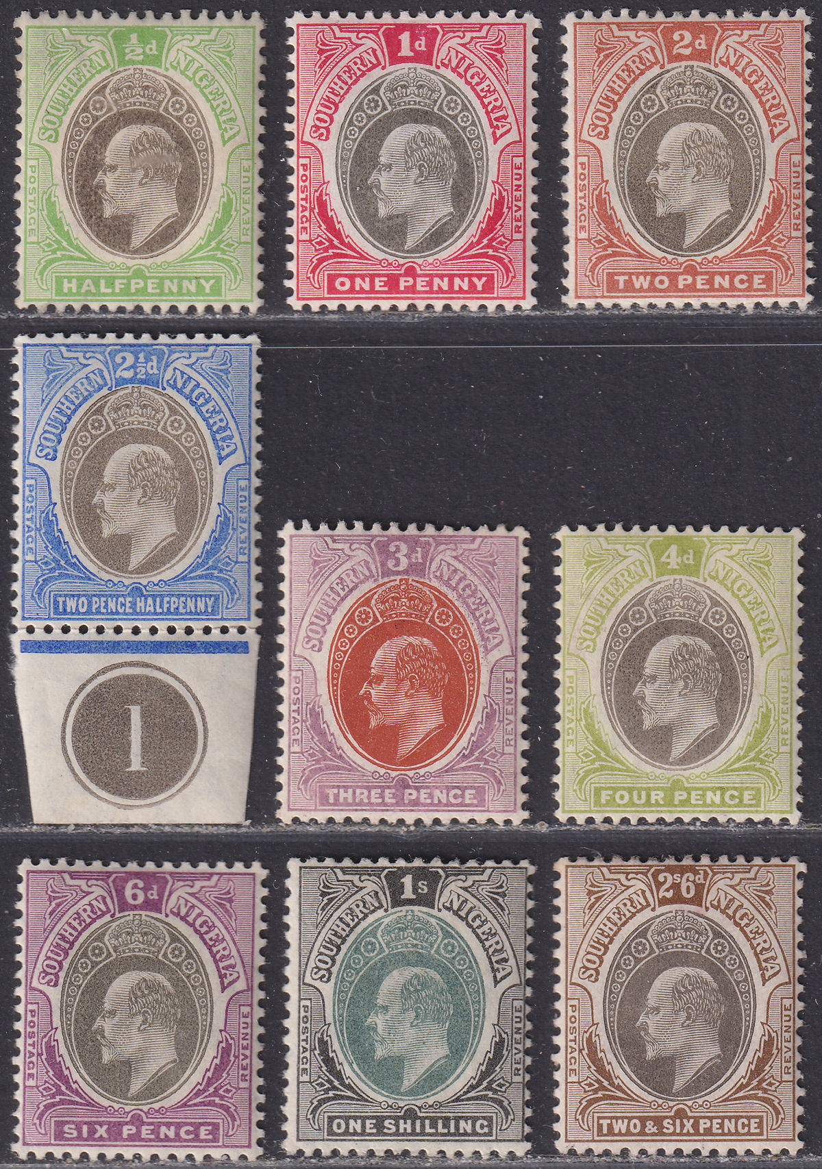 Southern Nigeria 1904-09 KEVII Set to 2sh6d Mint SG21a-29a