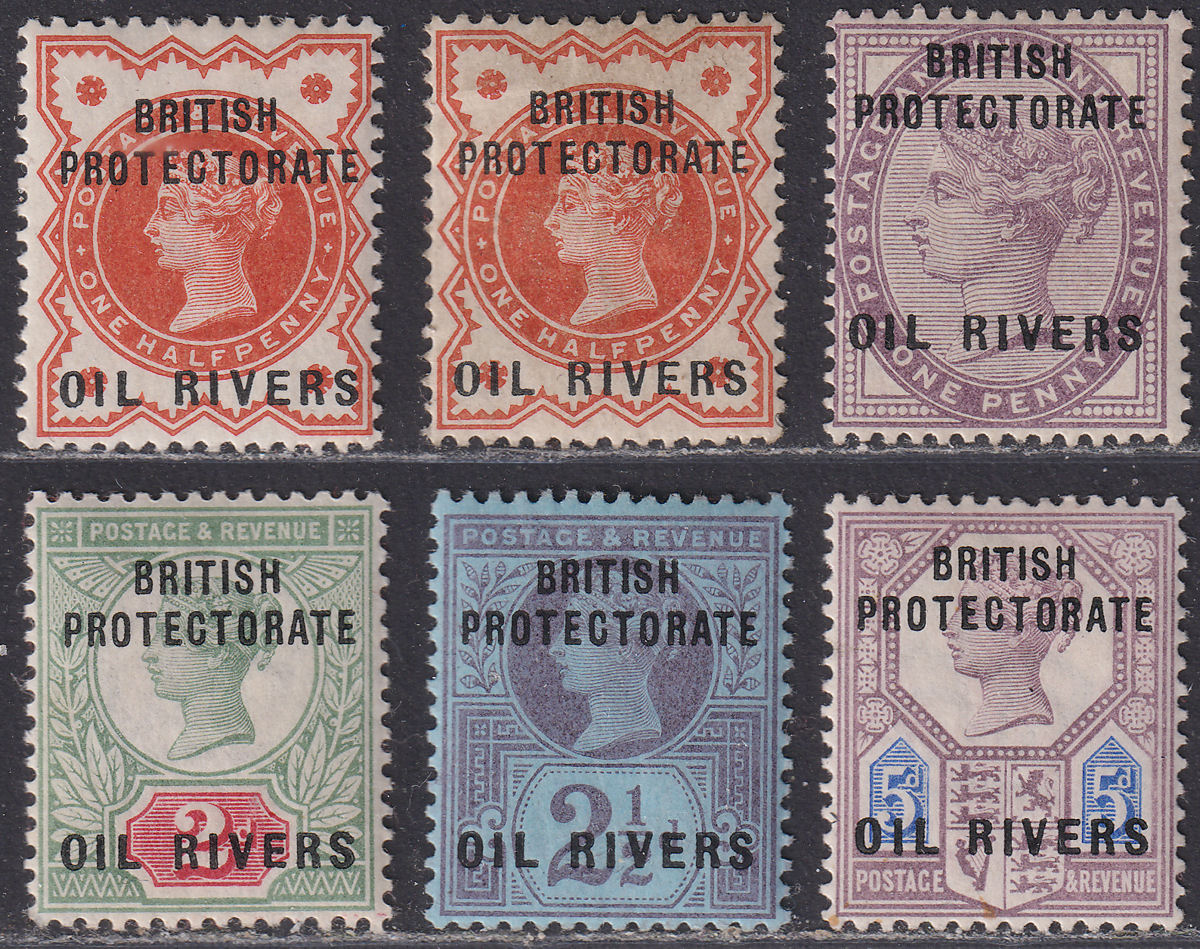 Oil Rivers 1892 QV Overprint Set to 5d Mint SG1-5 Nigeria