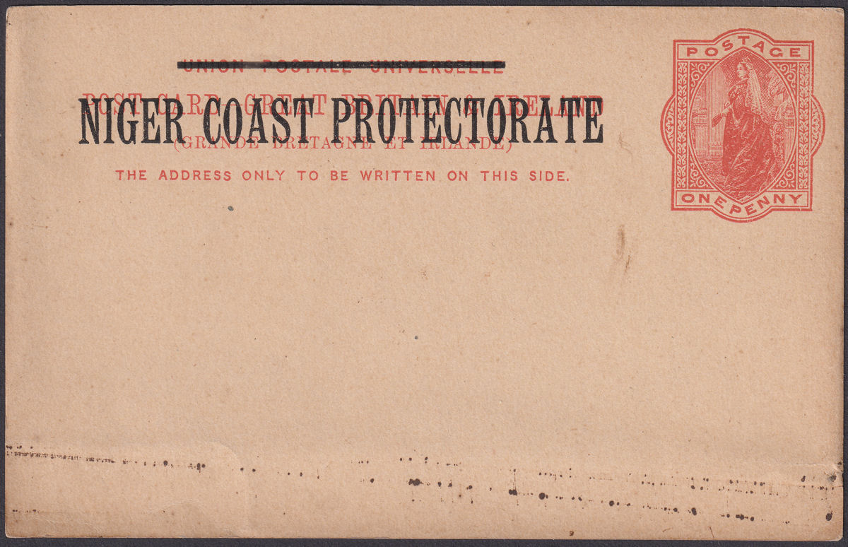 Niger Coast Protectorate QV 1d Postal Stationery Postcard Unused