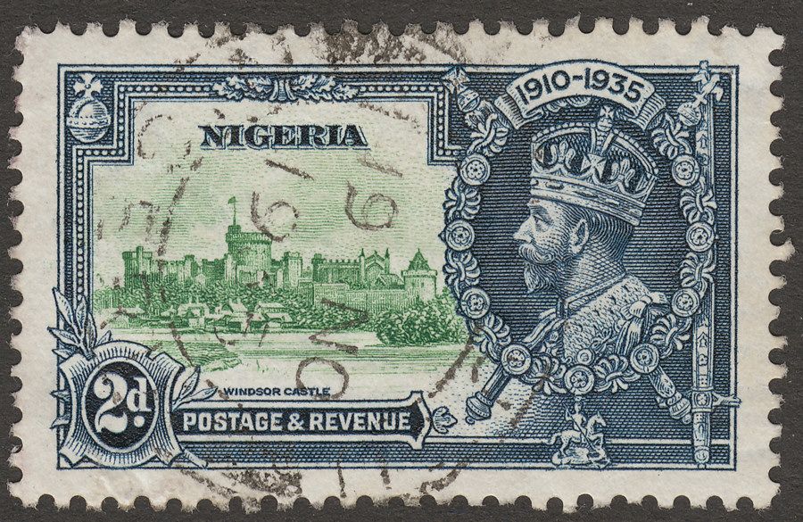 Nigeria 1935 KGV Silver Jubilee 2d Variety Kite and Vertical Log Used SG31k