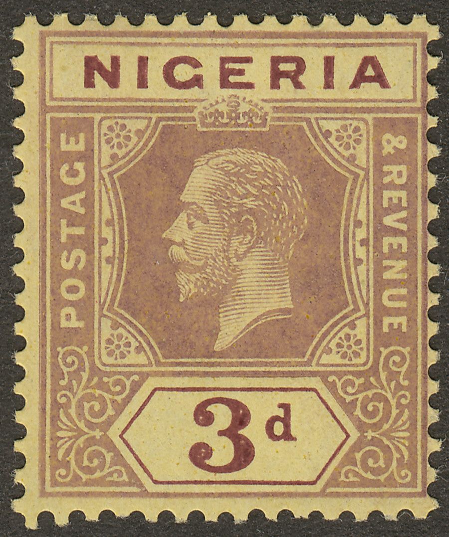 Nigeria 1920 KGV 3d Purple on Buff Mint SG5d
