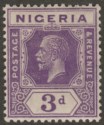 Click for more photos and details Nigeria 1925 KGV 3d Bright Violet Die II Mint SG22a
