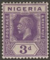 Nigeria 1925 KGV 3d Bright Violet Die II Mint SG22a