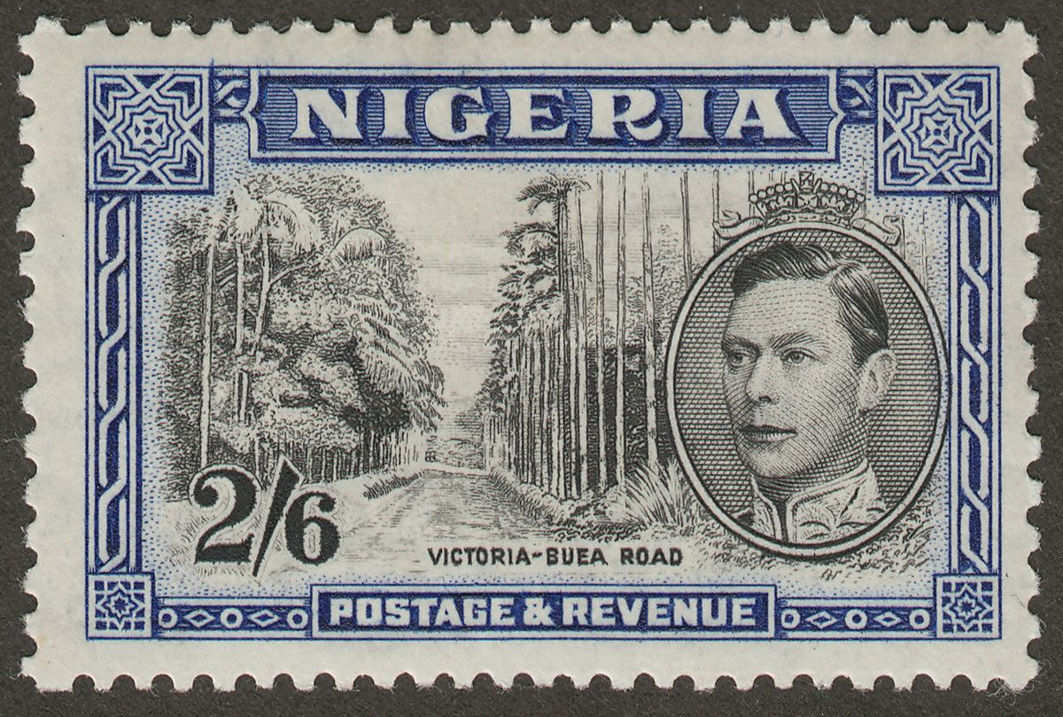 Nigeria 1938 KGVI 2sh6d Black and Blue perf 13x11½ Mint SG58