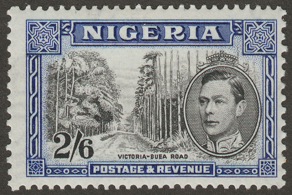 Nigeria 1938 KGVI 2sh6d Black and Blue perf 13x11½ Mint SG58