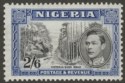 Click for more photos and details Nigeria 1938 KGVI 2sh6d Black and Blue perf 13x11½ Mint SG58