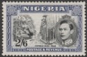 Nigeria 1947 KGVI 2sh6d Black and Deep Blue perf 13½ Mint SG58ab