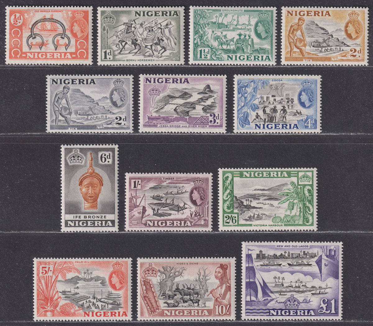 Nigeria 1953 Queen Elizabeth II Set UM Mint SG69-80 cat £100 MNH
