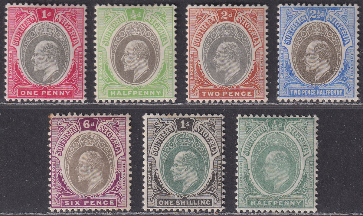 Southern Nigeria 1903-07 King Edward VII Selection to 1sh Mint