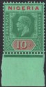 Click for more photos and details Nigeria 1925 KGV 10sh Green and Red on Green Die II Mint SG29 cat £75