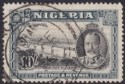 Click for more photos and details Nigeria 1936 KGV River Niger 10sh Black and Grey Used SG44 cat £150