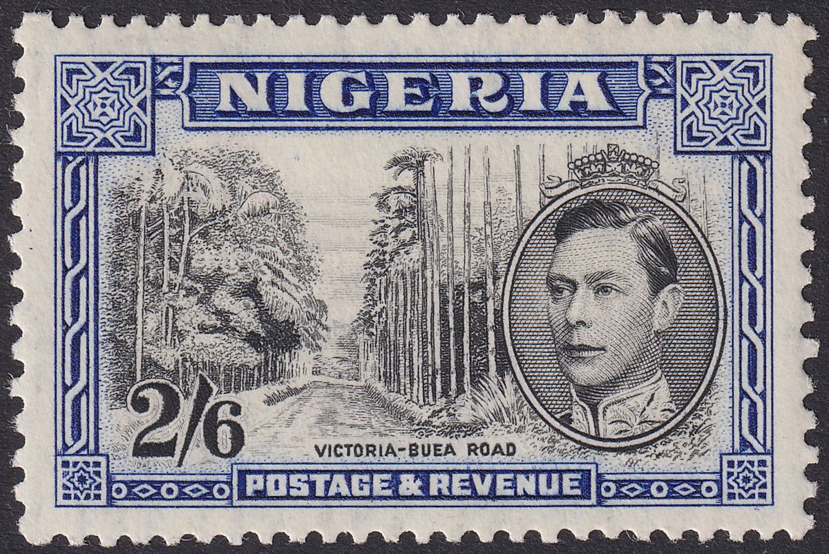 Nigeria 1938 KGVI 2sh6d Black and Blue perf 13x11½ Mint SG58 cat £60