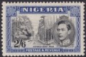 Click for more photos and details Nigeria 1938 KGVI 2sh6d Black and Blue perf 13x11½ Mint SG58 cat £60
