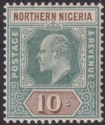 Northern Nigeria 1902 KEVII 10sh Green and Brown Mint SG18 cat £80