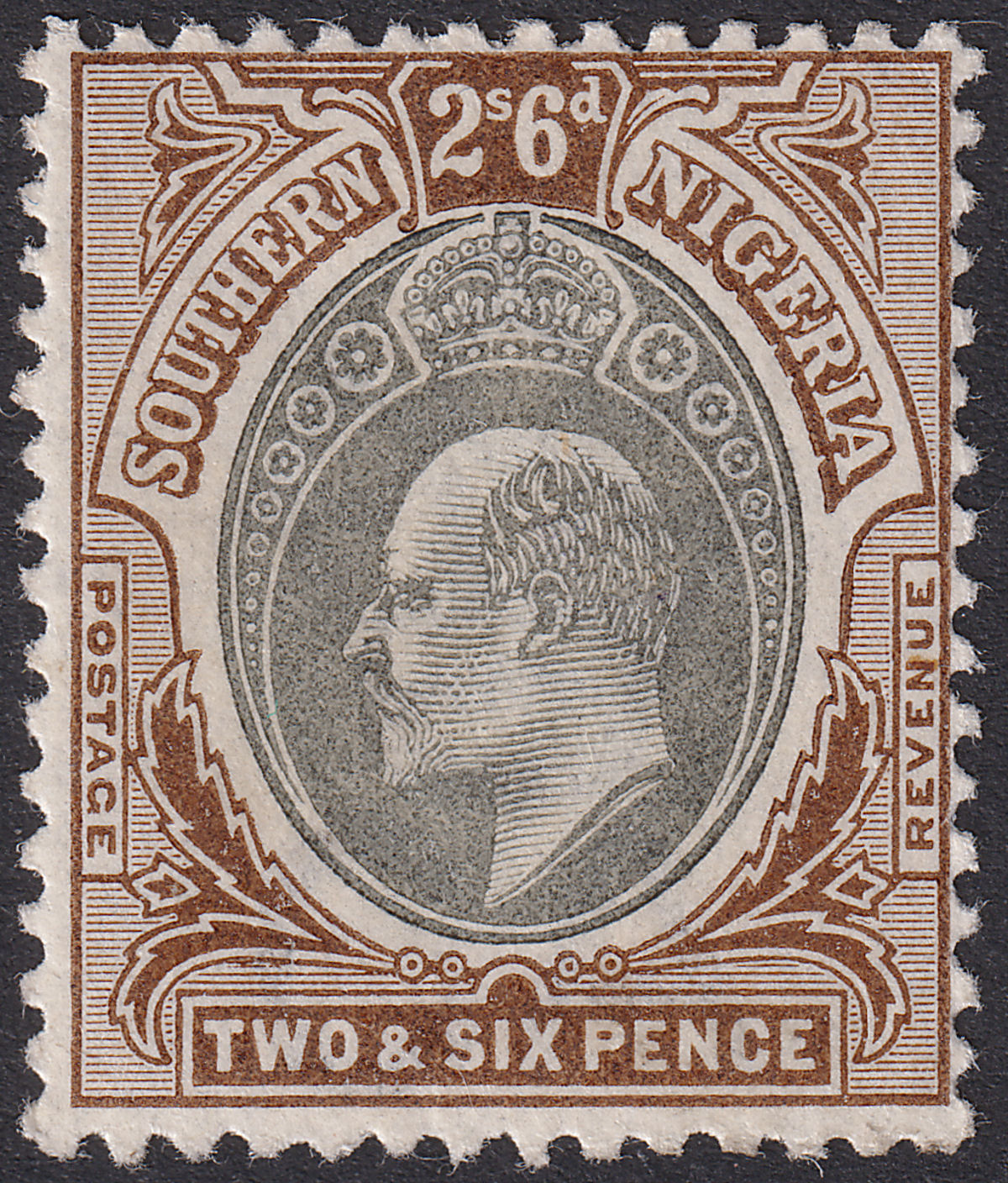 Southern Nigeria 1903 KEVII 2sh6d Black and Brown Mint SG17 cat £55