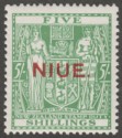 Click for more photos and details Niue 1931 KGV Postal Fiscal 5sh Green wmk Single Mint SG52