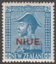 Click for more photos and details Niue 1928 KGV Admiral 2sh Light Blue Mint SG49