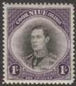 Click for more photos and details Niue 1938 KGVI 1sh Black and Violet wmk Single Mint SG75