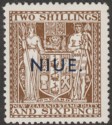 Click for more photos and details Niue 1945 KGVI Postal Fiscal 2sh6d Deep Brown wmk Multi Mint SG83
