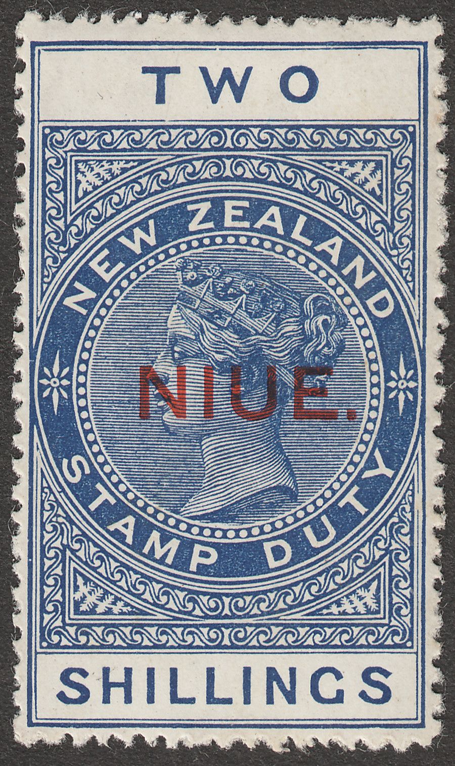 Niue 1918 KGV Postal Fiscal 2sh Deep Blue Mint SG33