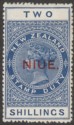 Click for more photos and details Niue 1918 KGV Postal Fiscal 2sh Deep Blue Mint SG33
