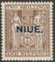 Niue 1931 KGV Postal Fiscal 2sh6d Deep Brown wmk Single Mint SG51