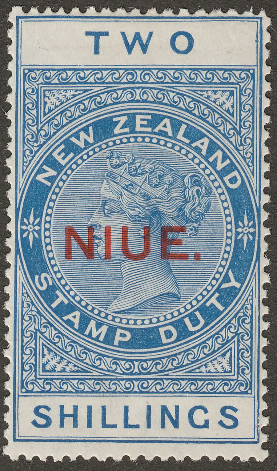 Niue 1918 KGV Postal Fiscal 2sh Deep Blue Mint SG33