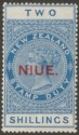 Niue 1918 KGV Postal Fiscal 2sh Deep Blue Mint SG33