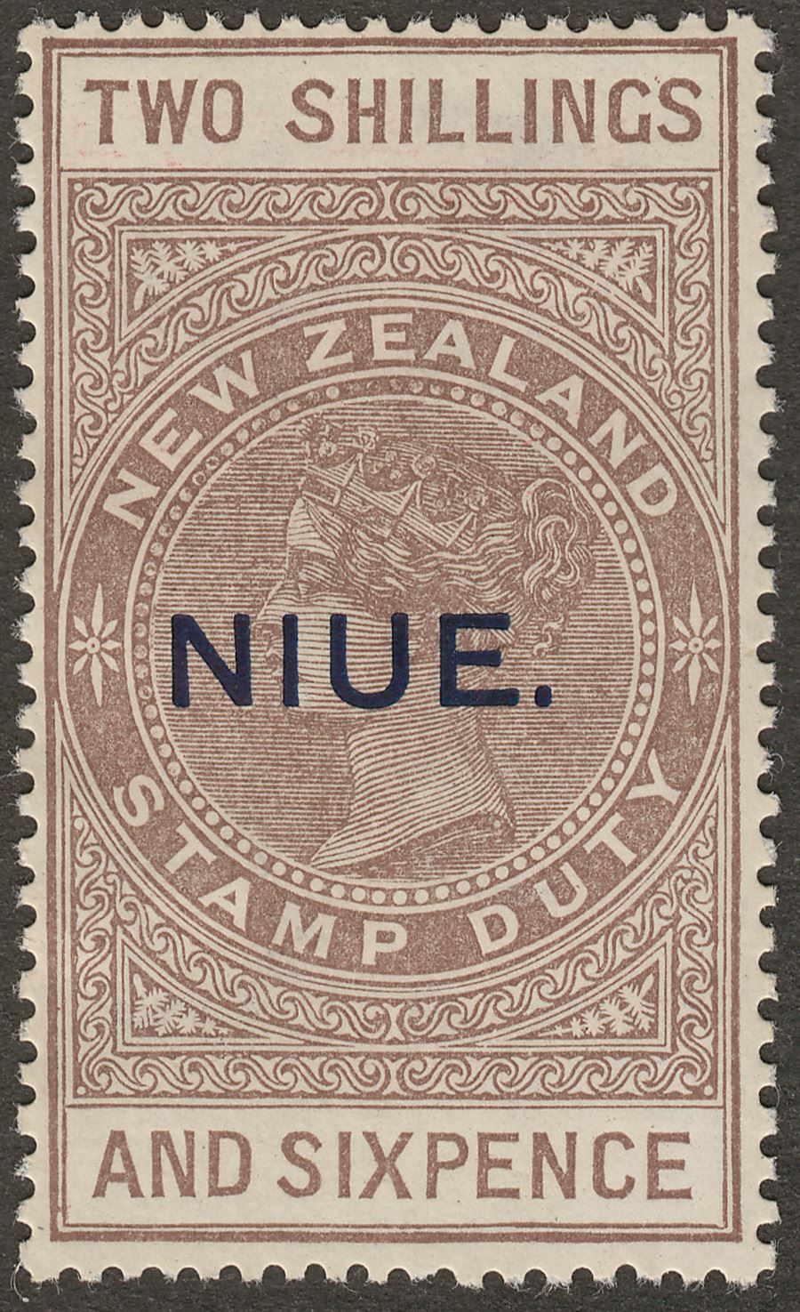 Niue 1923 KGV Postal Fiscal 2sh6d Grey-Brown Mint SG34