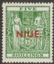 Niue 1944 KGVI Postal Fiscal 5sh Green wmk Multi Mint SG84
