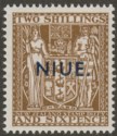 Click for more photos and details Niue 1957 QEII Postal Fiscal 2sh6d Deep Brown wmk Multi p14x13½ Mint SG87