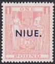 Click for more photos and details Niue 1943 KGVI Postal Fiscal £1 Pink wmk Single UM Mint SG82 cat £200 MNH
