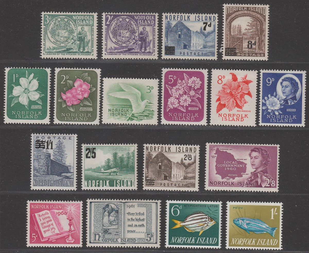 Norfolk Island 1956-62 Queen Elizabeth II Selection to 2sh8d Mint