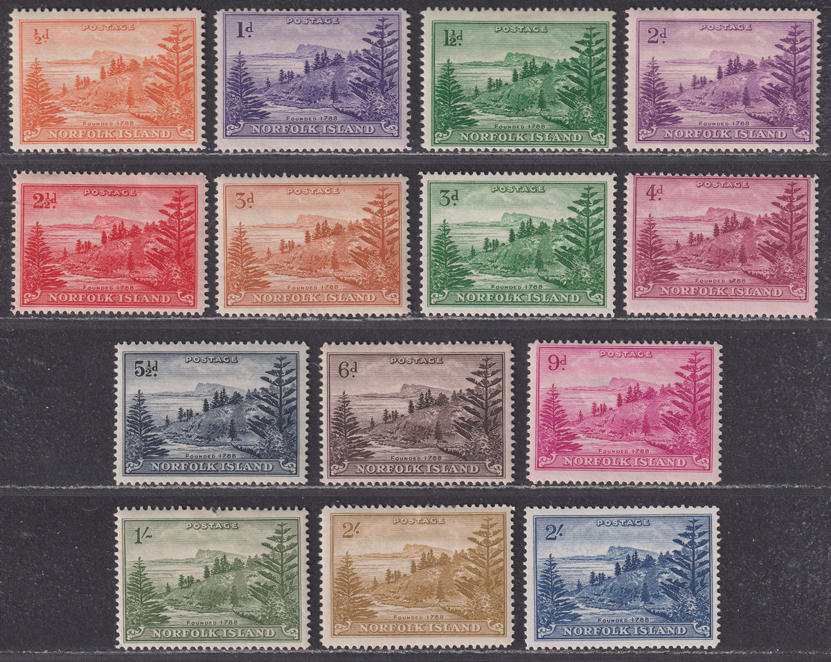 Norfolk Island 1947-59 KGVI Ball Bay Set Mint SG1-12a cat £35 Australia